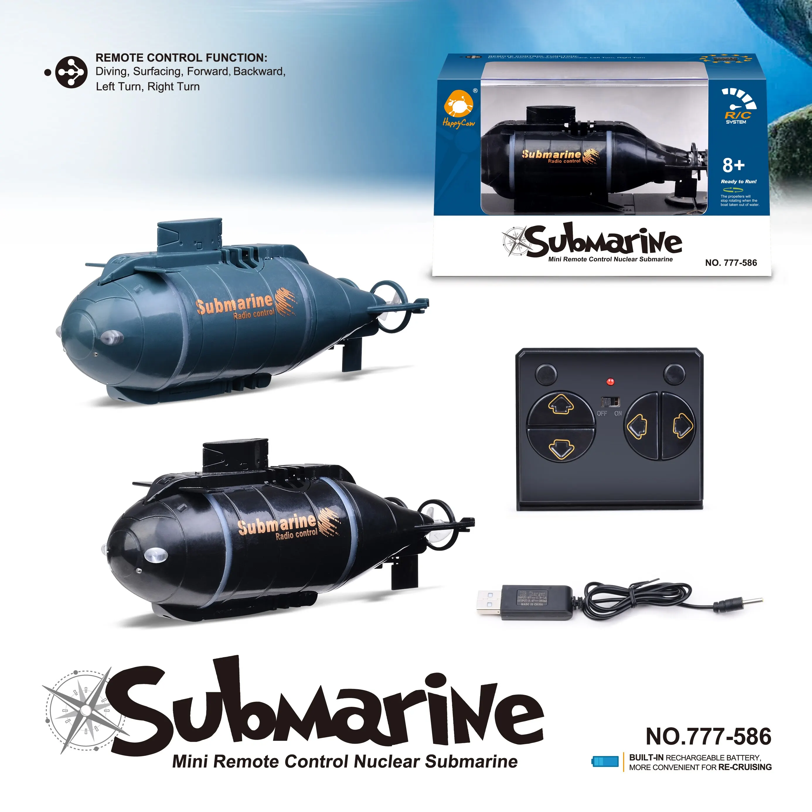 Liutong Mini Wireless Remote Control Submarine Ship Toy Rc Submarine Rc Boat