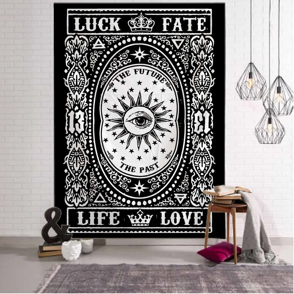 

Psychedelic Tapestry Tarot Card Wall Hanging Astrology Divination Witchcraft Hanging Cloth Boho Home Decor Bedspread Beach Mat