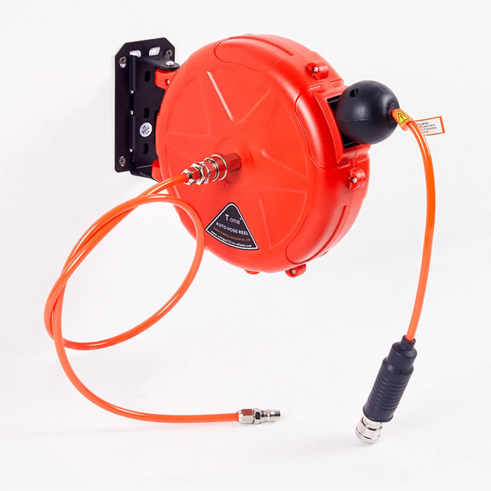 Automatic Retractable Air Hose Reel Auto Rewind with 10M Tube Automatic Locking Air Compressor Hose Reel for Garden Workshop
