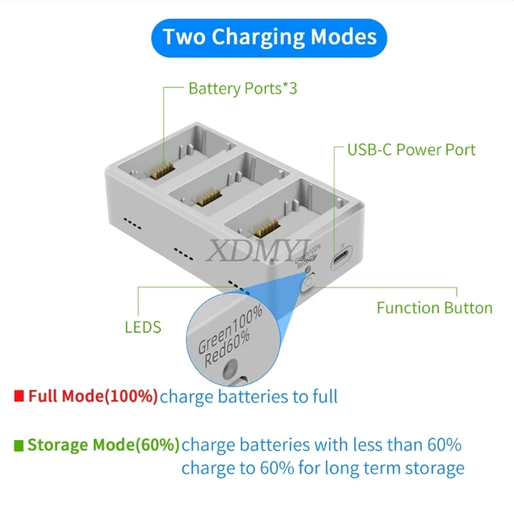 Chargeur intelligent pour batterie drone 3 en 1 PD QC3.0