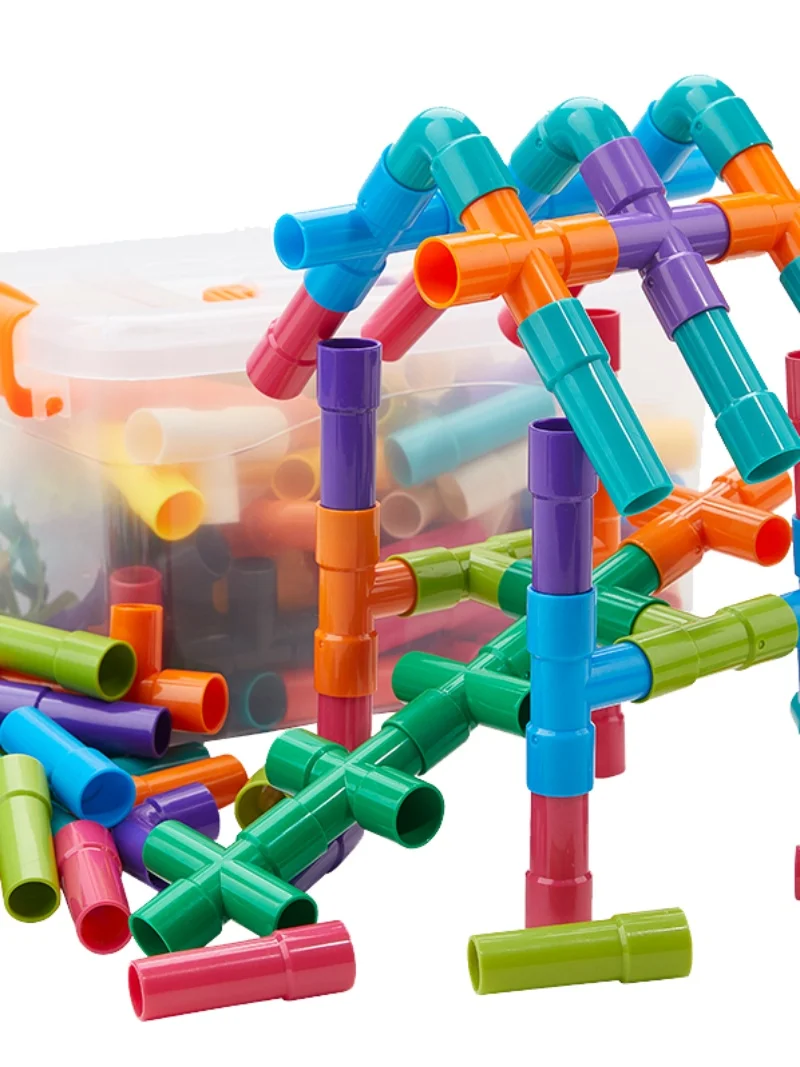 Large Size Children's Water Pipe Building Blos Toy Plastic Snap Together Eonal Tabletop Toy for Boys And Girls Kinder...