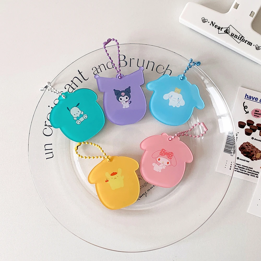 Kawaii Cartoon Kuromi My Melody Acrylic Card Holder Cute Cinnamoroll Pochacco Girls Idol 1-Inch Photo Storage Pendant Card Clip 5