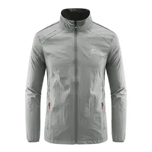 Breathable Summer Sports Jacket Soft Long Sleeves Solid Color Camping Men Summer Coat  Men Summer Coat Daily Wear