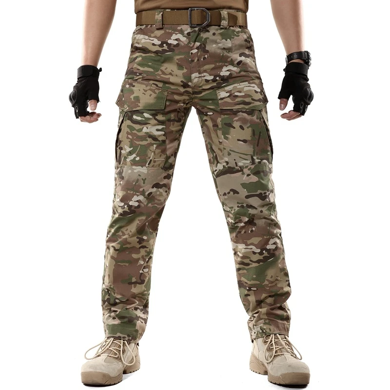 US SWAT Multicam Black Tactical Cargo Pants Men Waterproof Casual Military Army Combat Work Man