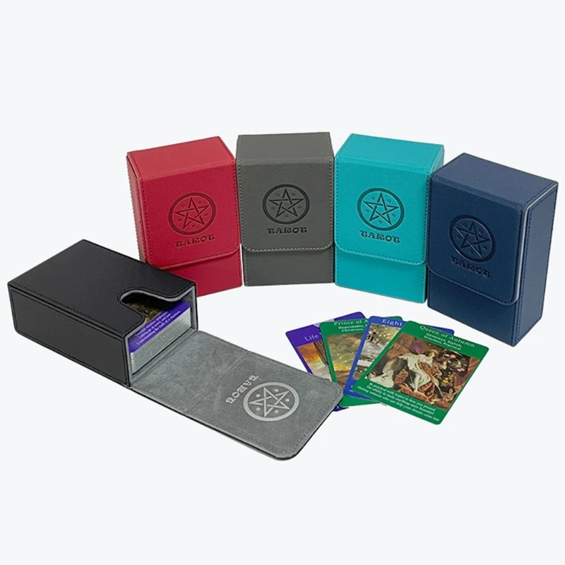 

Capacity Tarot Cards Box PU Leather Tarots for Case Container Collection Board Game Card Sleeve Holder Box