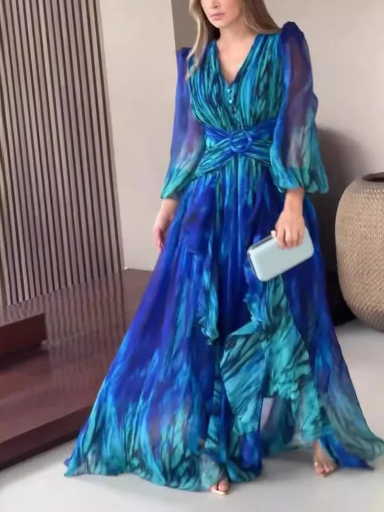 Wmstar Dress Women Wholesale A New Autumn Collection of French Retro Fashion Chiffon Long Sleeved Elegant Stylish Europe America