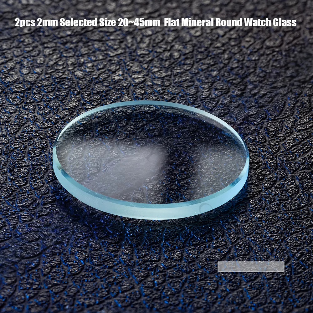 Set of 2 Premium Flat Mineral Round Watch Crystals for Repair and Replacement