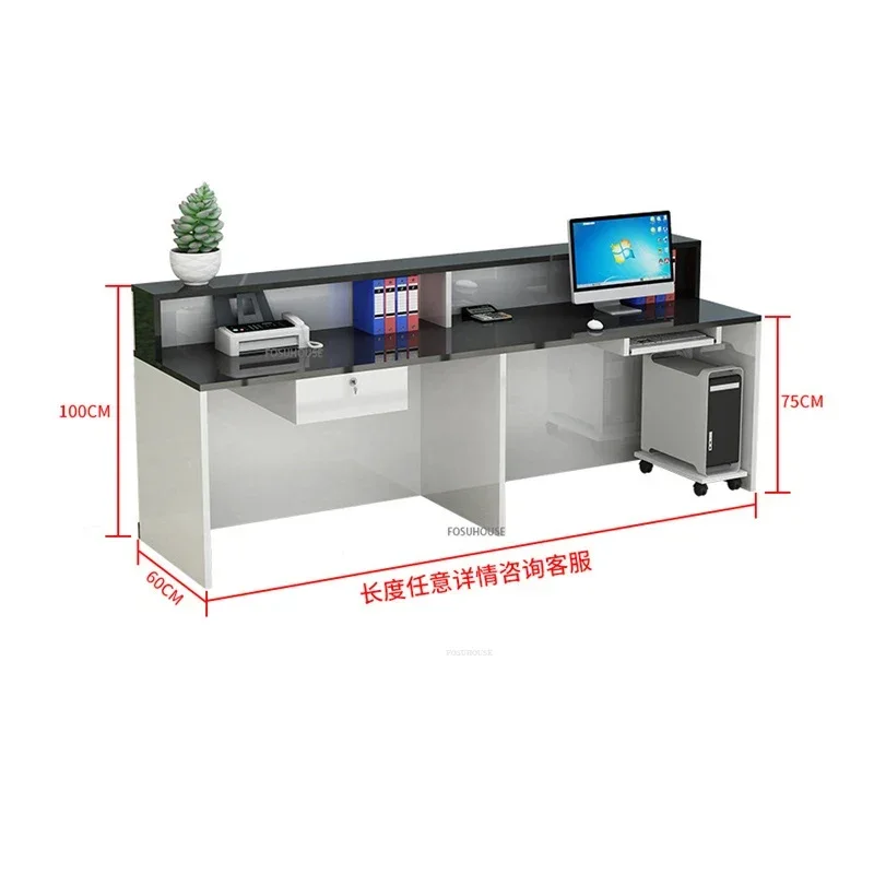 Company Front Desk Reception Desk Office Table Luxury Clothing Store Counter Modern Reception Couter Salon Furniture