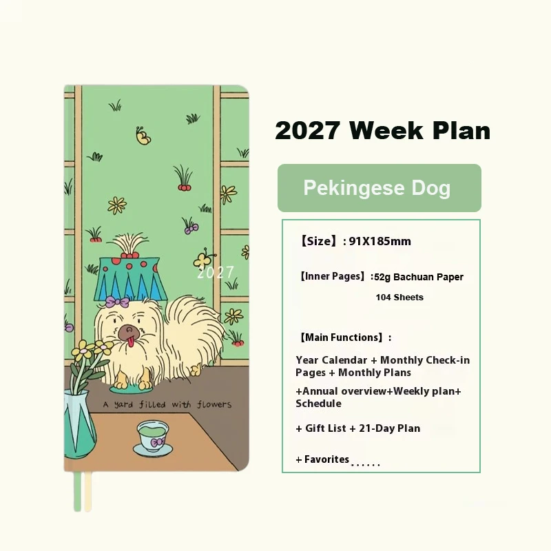 Kinbor 2026 Slim Portable Week Planner & Journal