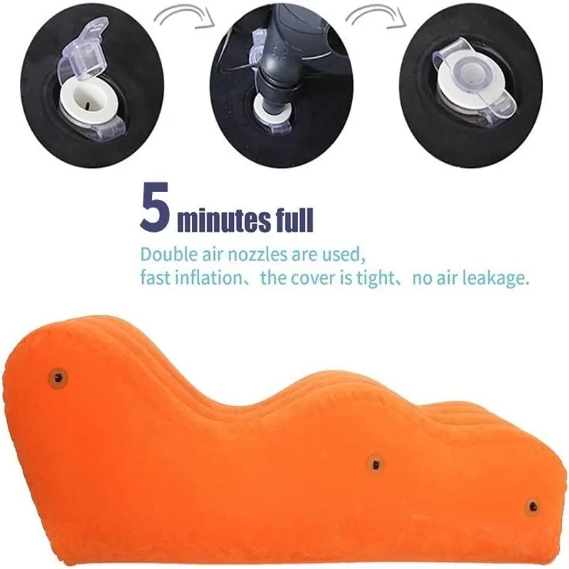 Inflatable Sofa Bed Chaise Furniture Couple Love Sofa Bed S Shape Air Cushion Multi Position Fun Yoga Training Chair Portable Pad