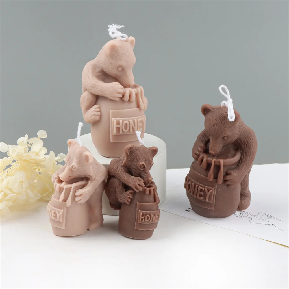 

Wholesale Creative Design Animals Bear Silicone Candle Mold Craft Party Cupcake Topper Fondant Cake Decorating Tools
