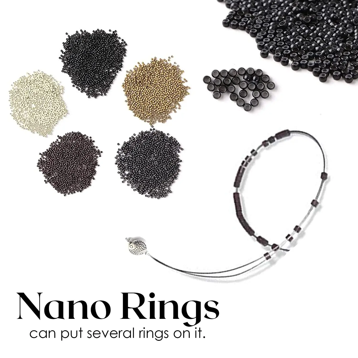 Hair Extension Bead Threader 12Units Nano Ring Threader Loop Pulling Nano  Beads Tools for Nano tip Hair Extension