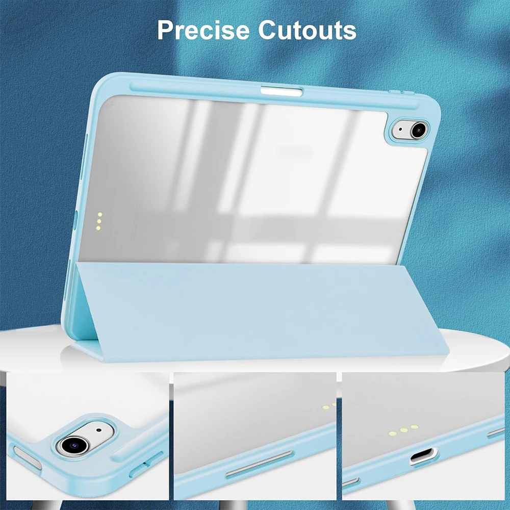 Sleek Acrylic Tablet Case with Pen Slot in Solid Color