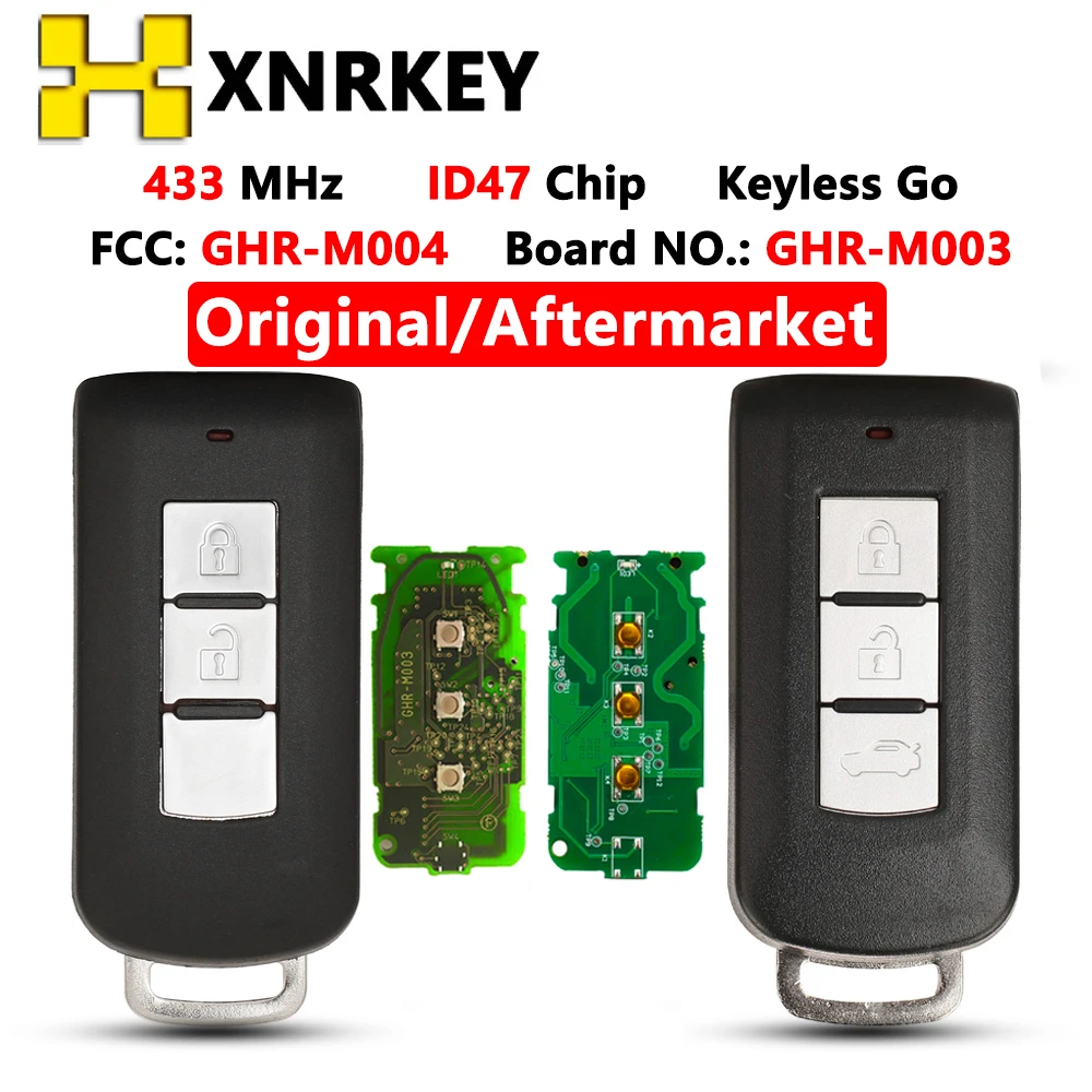 Xnrkey 2/3 Button Aftermarket / Original Remote Car Key For Mitsubishi