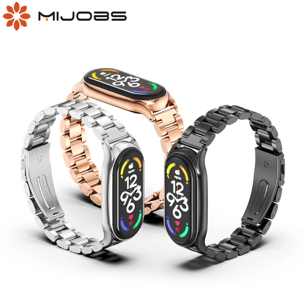 Premium Stainless Steel Watchband Bracelet - Adjustable Metal Wrist Strap