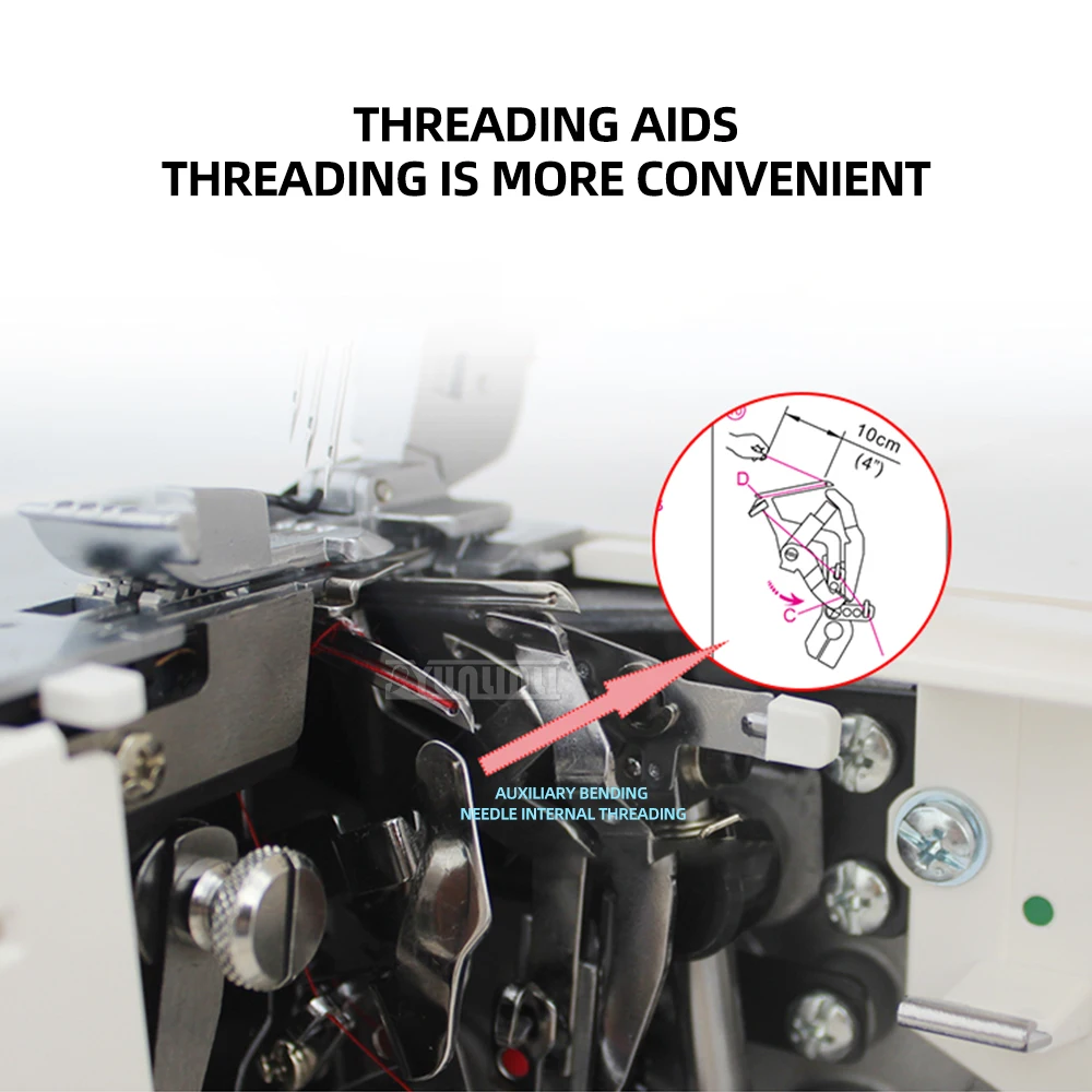 Three Needle Four Thread Lock Edge Overlock Stitching Machine Edge Cutting Device for Precision Sewing And Fabric Finishing