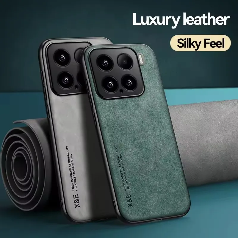 Magnetic PU Leather Shockproof Phone Case with Camera Protection