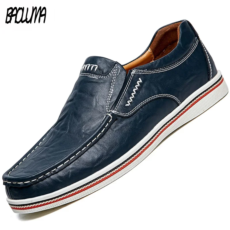 Men's Leather Casual Flats Moccasins Loafers for Party Driving casual shoes leather shoes