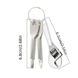 Compact Stainless Steel Keychain Multitool (Silver)