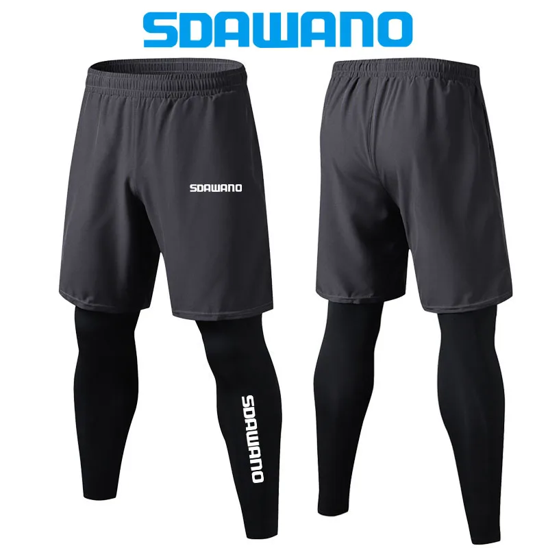 Description Picture 6 of item2024 New Fishing Pants Casual Quick Dry Pants Men's Sports Stretch Leggings Fake Two Piece Running Training Fitness Pants