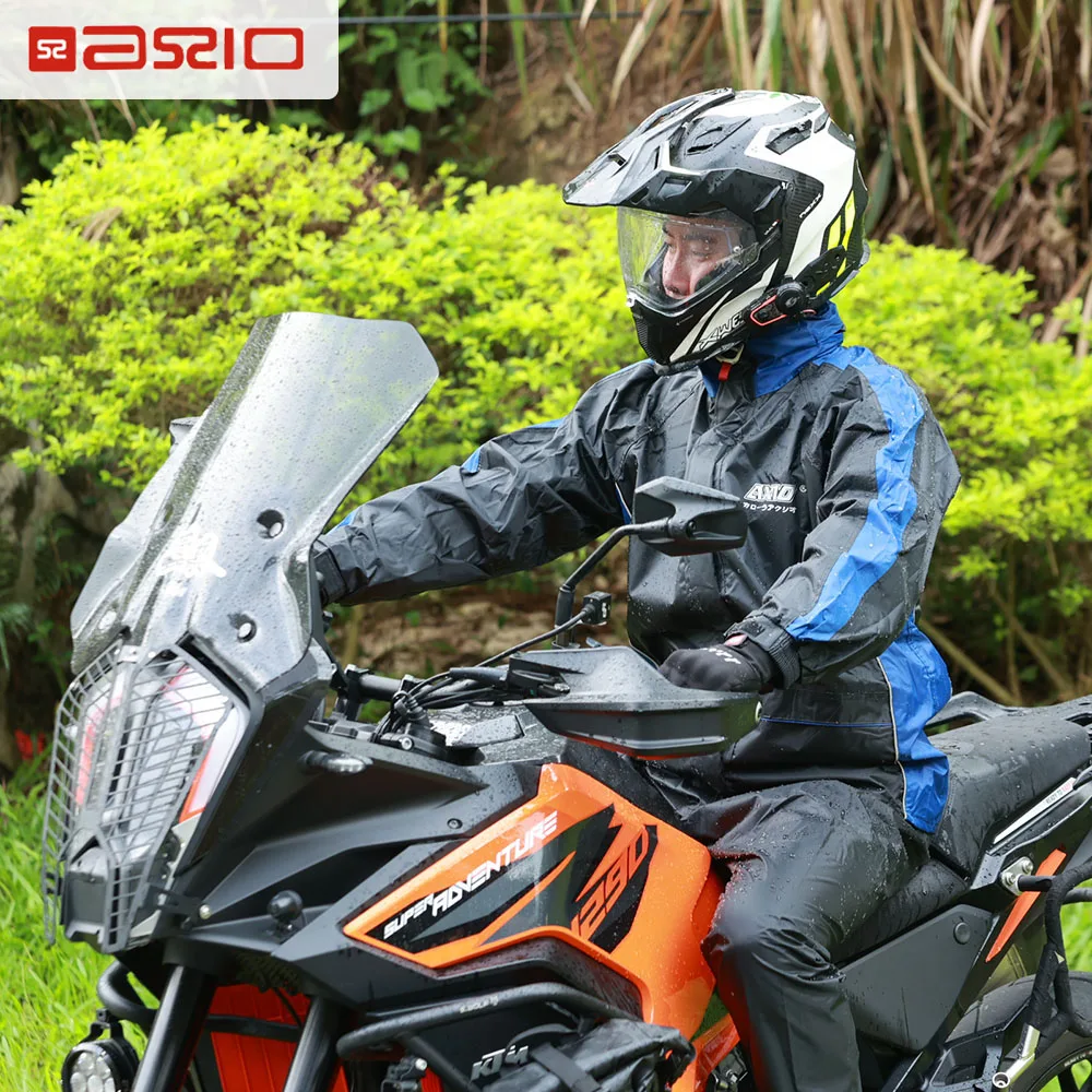 AXIO Lightweight Motorcycle Riding Raincoat Suit Men Waterproof Motocross Raincoat Breathable Quick-drying Motorbike
