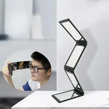 กระจกอาบน้ํา กระจกยาวเต็มตัว สี่พับ ห้องน้ํา แบบพกพา หลายมุม พับได้ อุปกรณ์อาบน้ํา DIY กระจกโต๊ะเครื่องแป้งพับได้หลายทาง 1