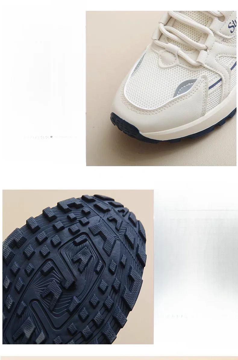 Zapatos blancos pequeños transpirables de malla con suela gruesa para mujer, nuevos y versátiles zapatos casuales de tabla con forma de bizcocho_voghion.com