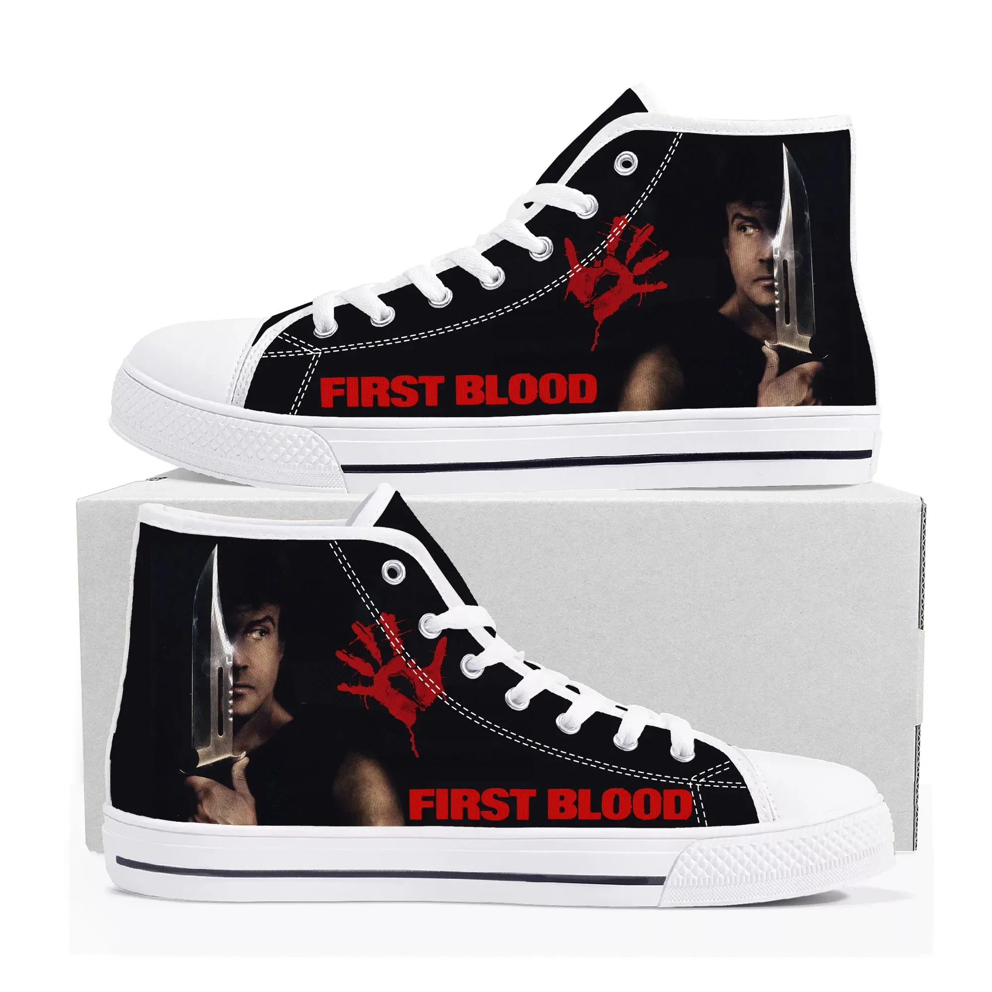 first blood Movie High Top Sneakers Mens Womens Teenager Canvas High Quality Sneaker Casual Custom Made Shoes Customize DIY Shoe