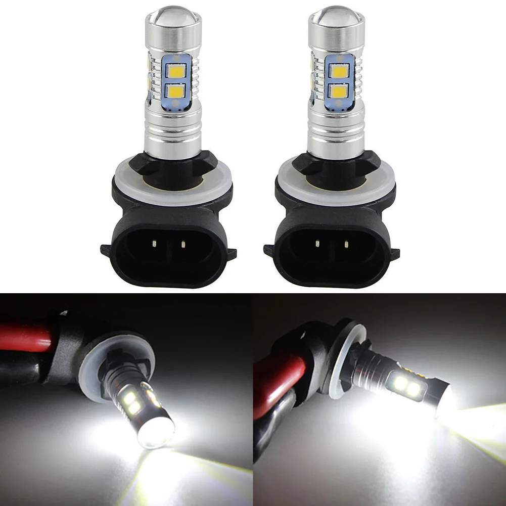 

Part Bulbs 12V-24DC 2pcs 50W 52mm*11mm*20mm Accessories Aluminum Alloy DRL Bulb Headlight LED Fog Light Useful