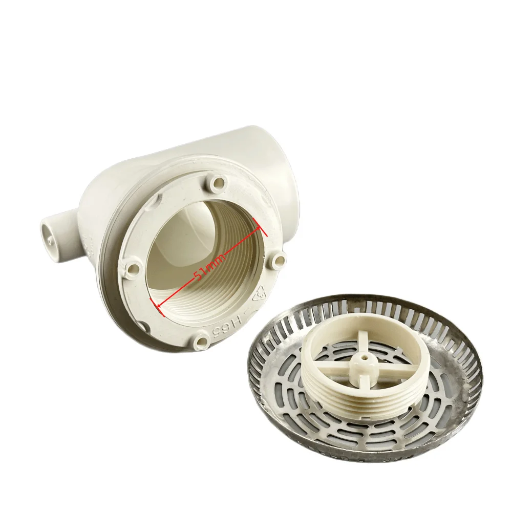 90mm Stainless Cover Ring Shape Bathtub Backwater Suction Cover PVC Body Massage Bathtub Suction Drainer Hot Tub Backwater Drain