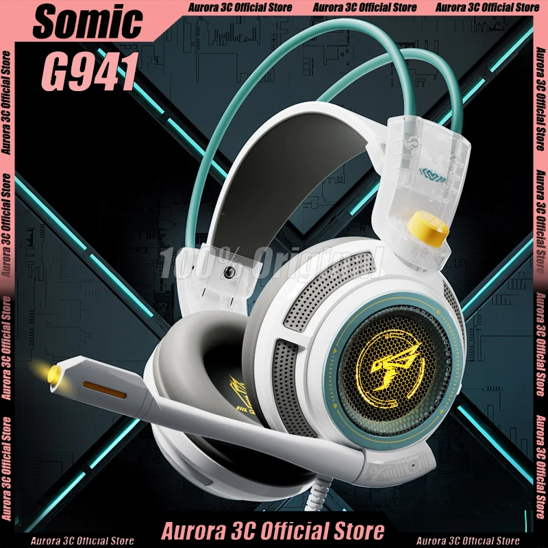 

Somic G941 Wired Headphones Gamer Headphone Gaming Denoise Headphone Low Delay With MicroPhone HeadSets 7.1 Stereo Sound HeadSet