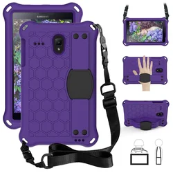 Rugged Shockproof Stand Case with TPU+PC Protection for T380 T385 T377 T375 (PURPLE)