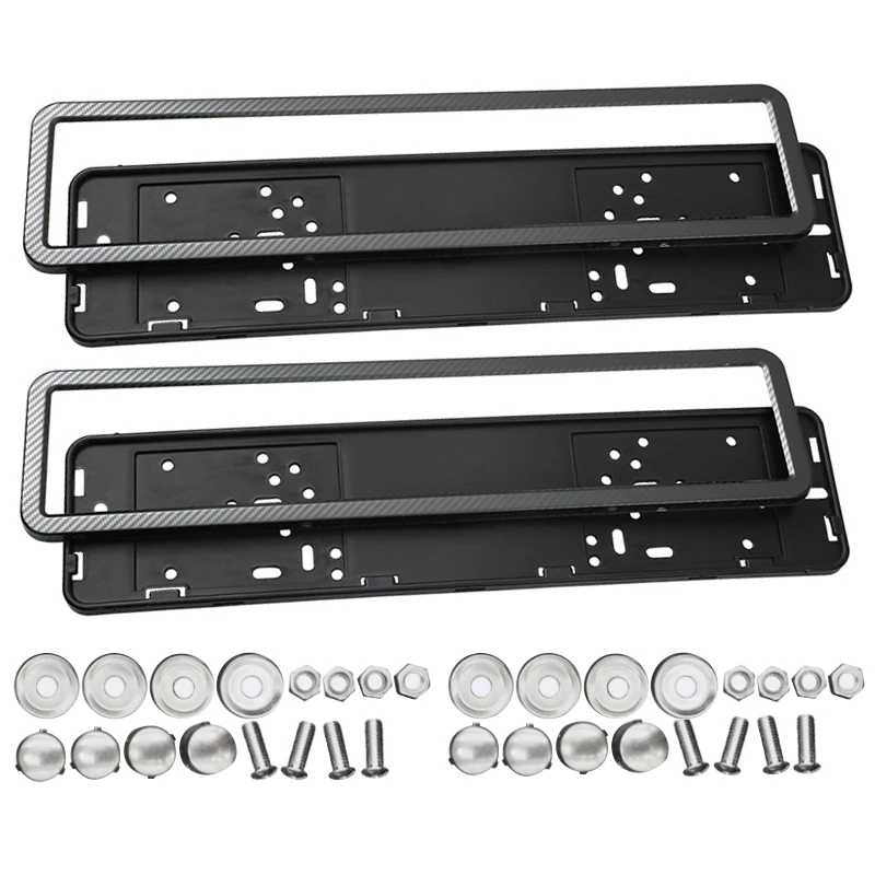 European License Plate Frame Front And Rear License Plate Frame Stainless Steel Carbon Fiber