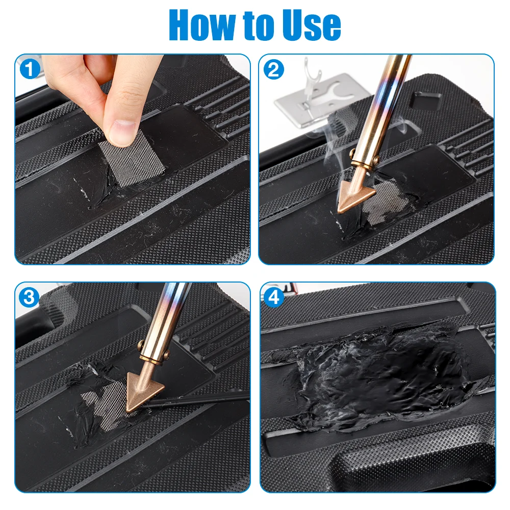 Plastic Welding Kit 55/110Pcs Plastic Welding Kit ABS PP PVC PE Plastic Welding Rods 304 Stainless Steel Repair Mesh Car Bumper Repair Tool