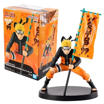 12CM Anime Shippuuden Naruto Figure Global Character Popularity Ranking NARUTOP99 Carrying Flag Model Toy Gift Action Figure