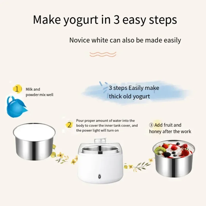 Electric Yogurt Maker Automatic Constant Temperature Yogurt Machine DIY Rice Wine Natto Stainless Steel Liner 220V