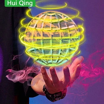 Flying Ball Toy Hand Control Flying Ball Magic Ball LED Light Boomerang Rotator 360° Mini Drone Flying Toy for Kids Family Gifts