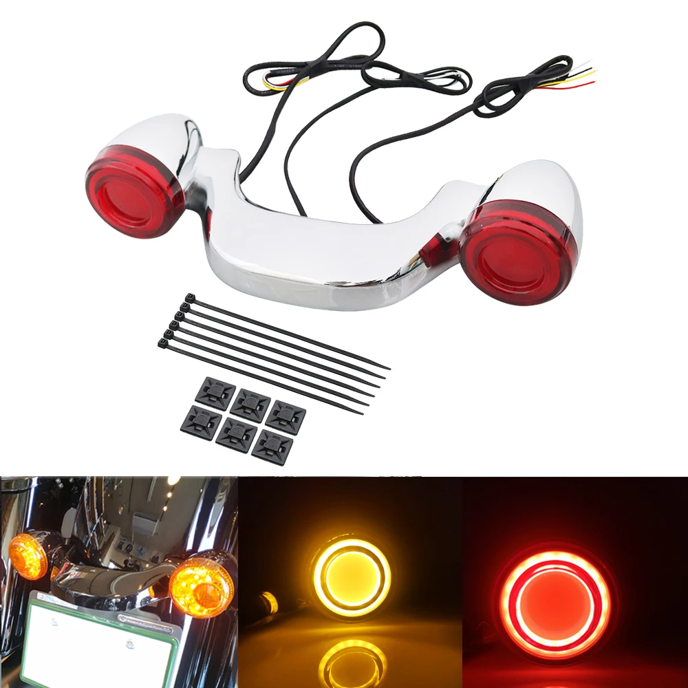 Motorcycle LED Rear Turn Signal Brake Light Bar Lamp For Harley Touring