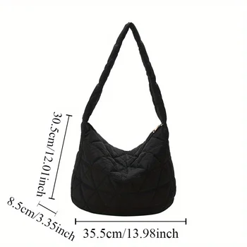 حقيبة يد مبطنة أنيقة للنساء - قماش أكسفورد واسع وأنيق ومتين مع بطانة من البوليستر وإغلاق بسحاب 5