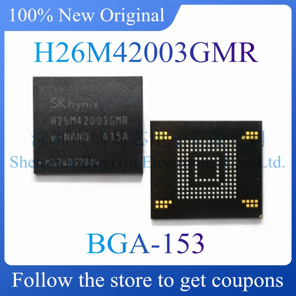

NEW H26M42003GMR Original genuine EMMC 8GB memory chip. Package BGA-153