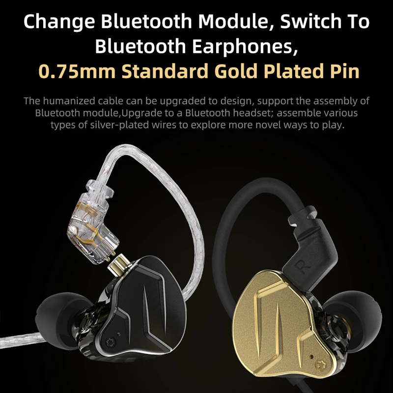 KZ ZSN Pro X IEM 하이파이 유선 게이밍 이어버드, 인이어 모니터 헤드폰, 분리형 2 핀 케이블, 1BA + 1DD 하이브리드 드라이버