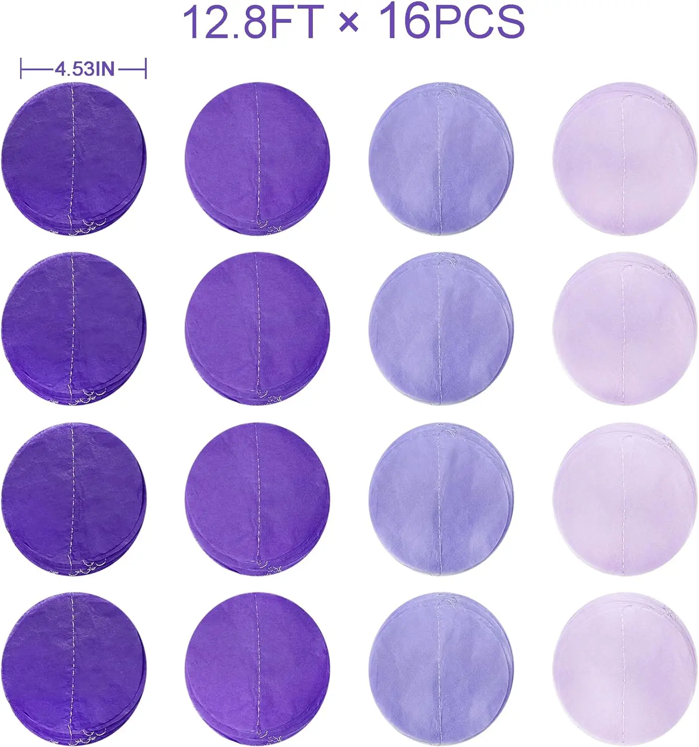 Décorations de fête à pois violets µ, banderole de toile de fond, cercle de  papier, guirlandes de confrontation CAN ac, fournitures de fête  d'anniversaire, 16 pièces - AliExpress, image size:1405x1500