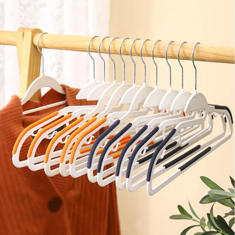 Clothes hanger 10Pcs black/orange/grey multifunctional wet and dry household anti-slip for bedroom wardrobe