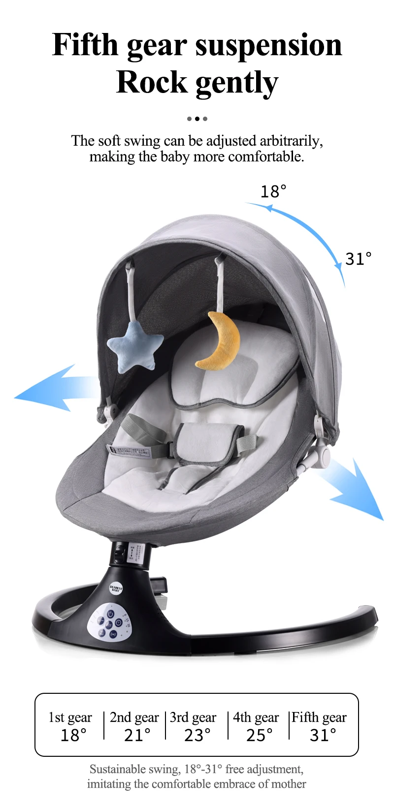 querida cadeira de balanço do bebê elétrica lavável bluetooth cadeira de balanço das crianças cadeira de jantar do bebê dormir balanço do bebê berço