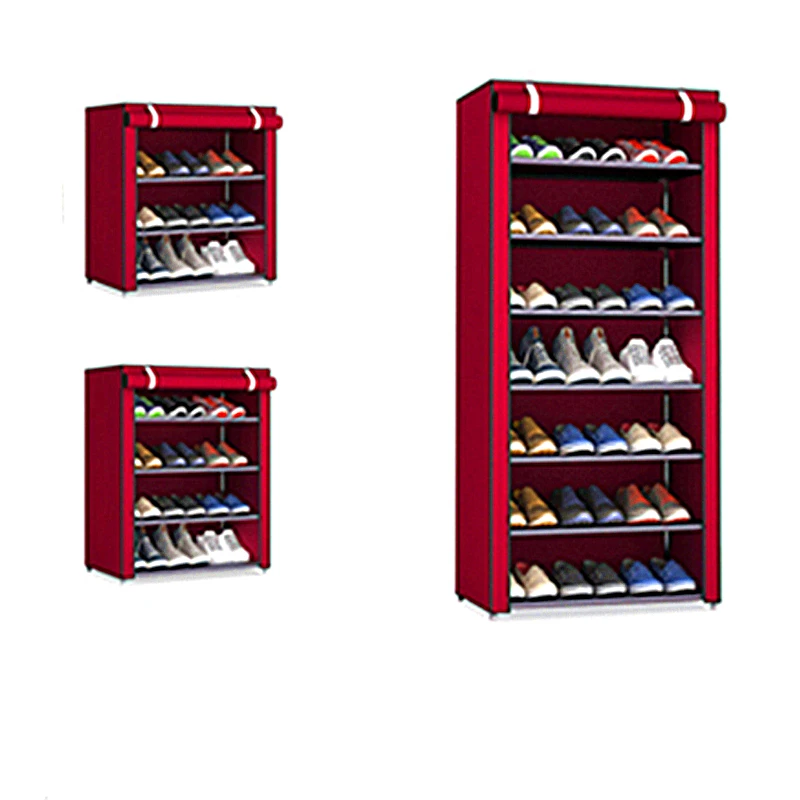 BluesdeeNon-woven Fabric Storage Shoe Rack Hallway Cabinet Organizer Holder 4/5/6 Layers Assemble Shoes Shelf DIY Home Furniture