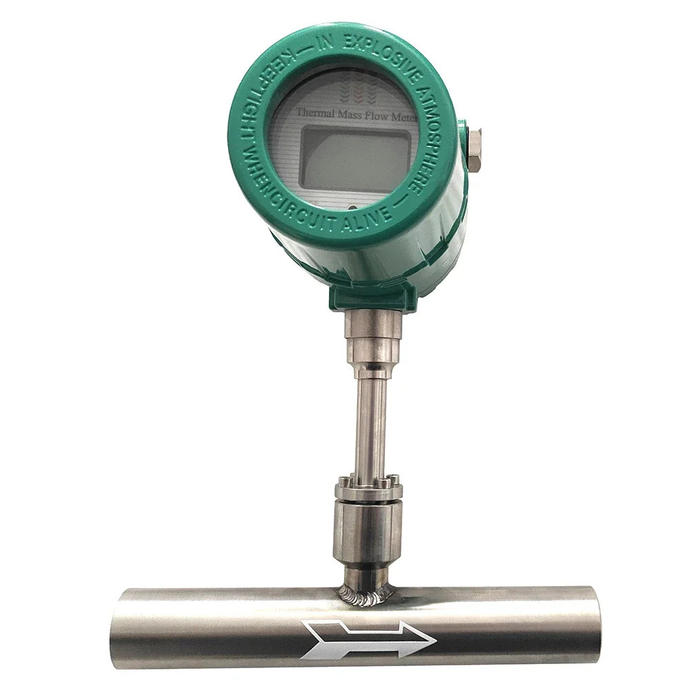 

Thermal Gas Mass Flow Meter Wide Range 1:100 SS316L Compressed Air Natural Gas Hydrogen Oxygen Nitrogen Measure gas Flow Meter