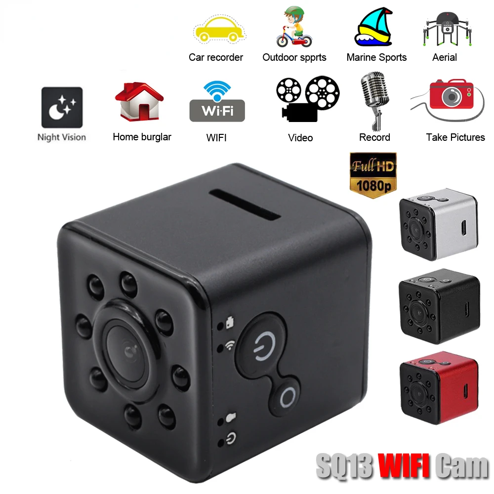 Sq13 Wifi Mini Camera 1080P Hd Outdoor Impermeabile Action Camera Sport Dv Wireless Piccole Videocamere Car Dvr Underwater Cam