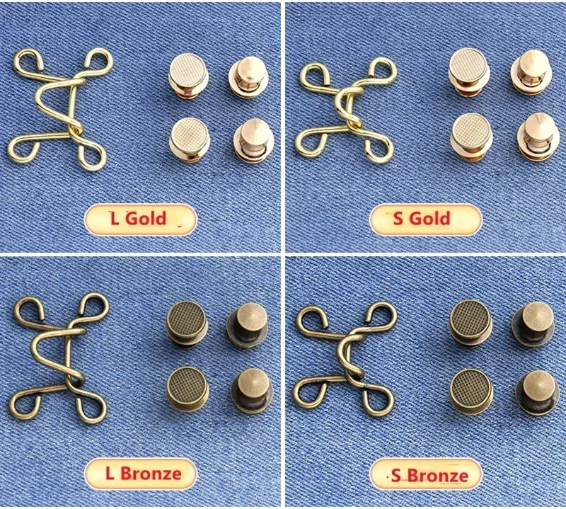 1/2/4/8Set Waist Tightener Buckle Adjustable Nail-free Jeans Button Pin Pants Snap Fastener Detachable Clothing Pant Sewing Tool 5
