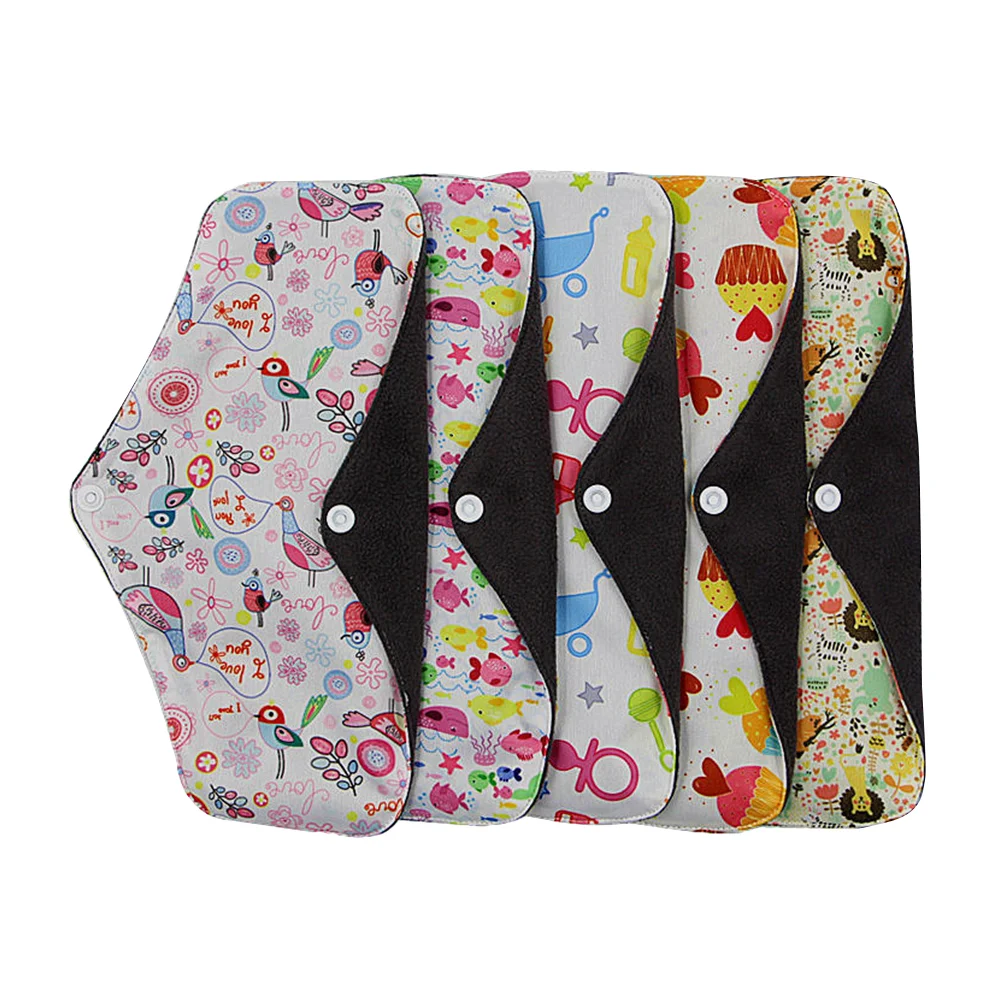 

5 Pcs Portable Sanitary Towel Cloth Menstrual Pads Mama Towels Washable Reusable Mother