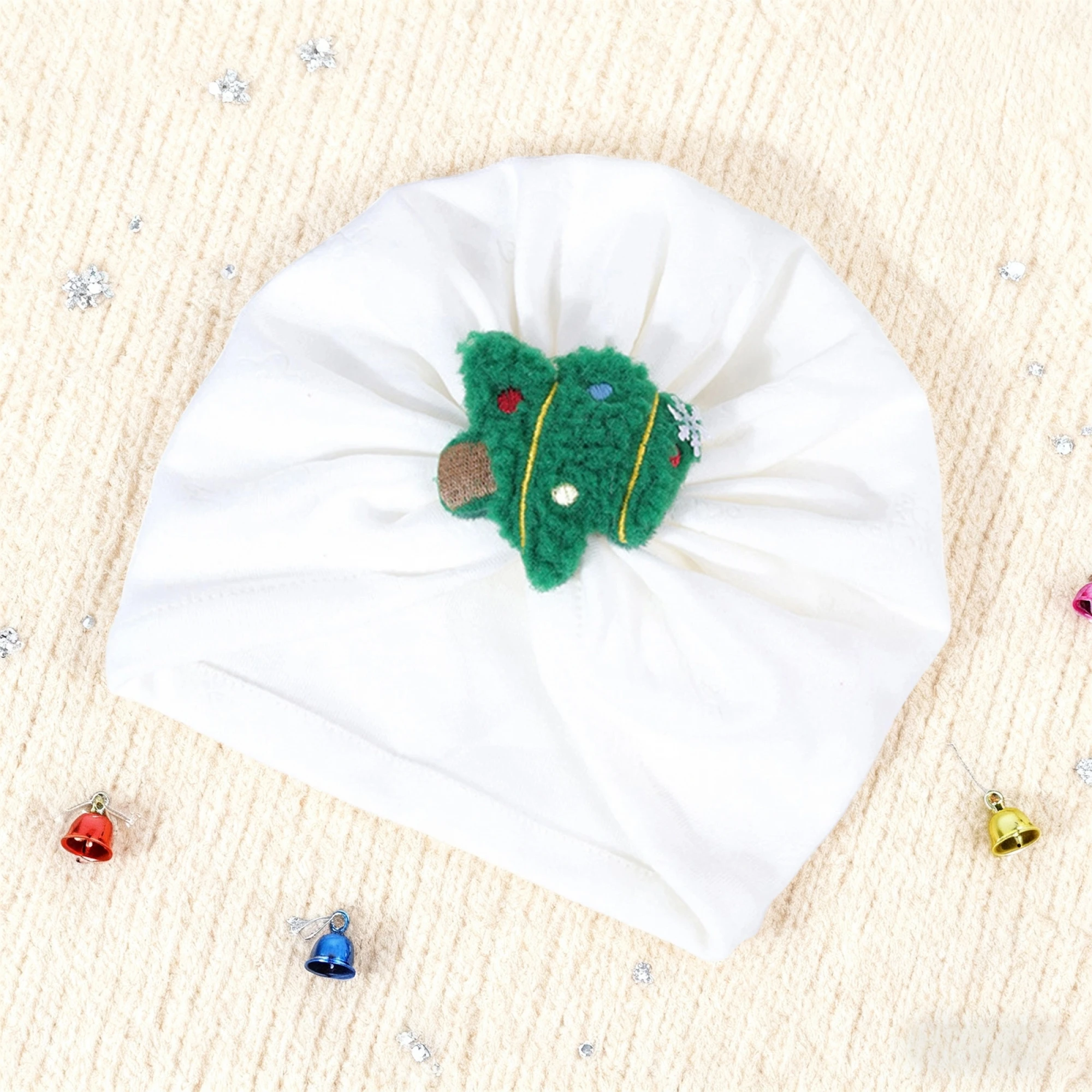 Adorable Reindeer Knit Baby Turban Hats Festive Winter Soft Elastic Beanie Casual Infant Cap for Girls Boys Christmas Gift